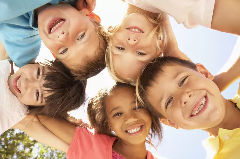 smiling group of kids