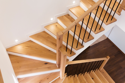wooden staircase inside a home