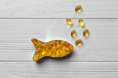 omega-3 supplements in the shape of a fish